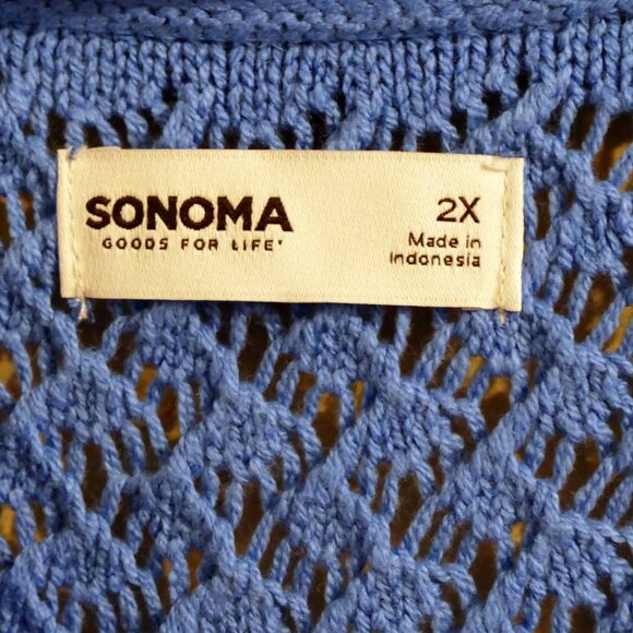 Plus Size Sonoma Goods For Life Button-Front Crochet Cardigan - Picture 6 of 11